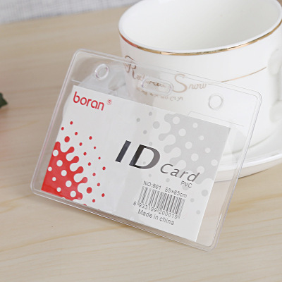 Supply Soft Film 601 ID Card Case Horizontal Transparent Work Card Case Chest Card Bank Card Protective Case Student Card Cover